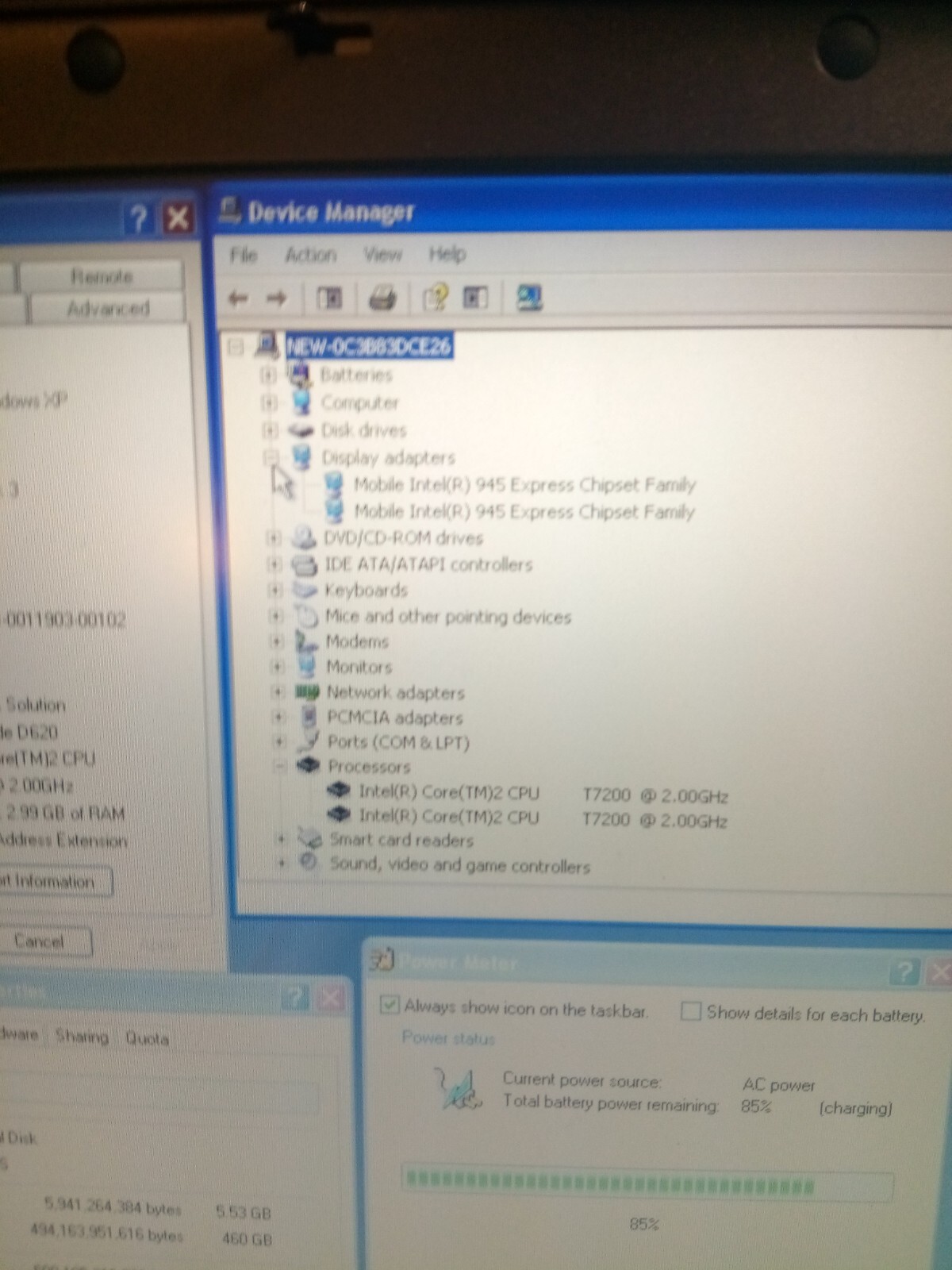 DELL LATITUDE D620 T7200 2.00GHZ 3GBRAM 500GBHDD WINXPSP/3 1440×900 office2007