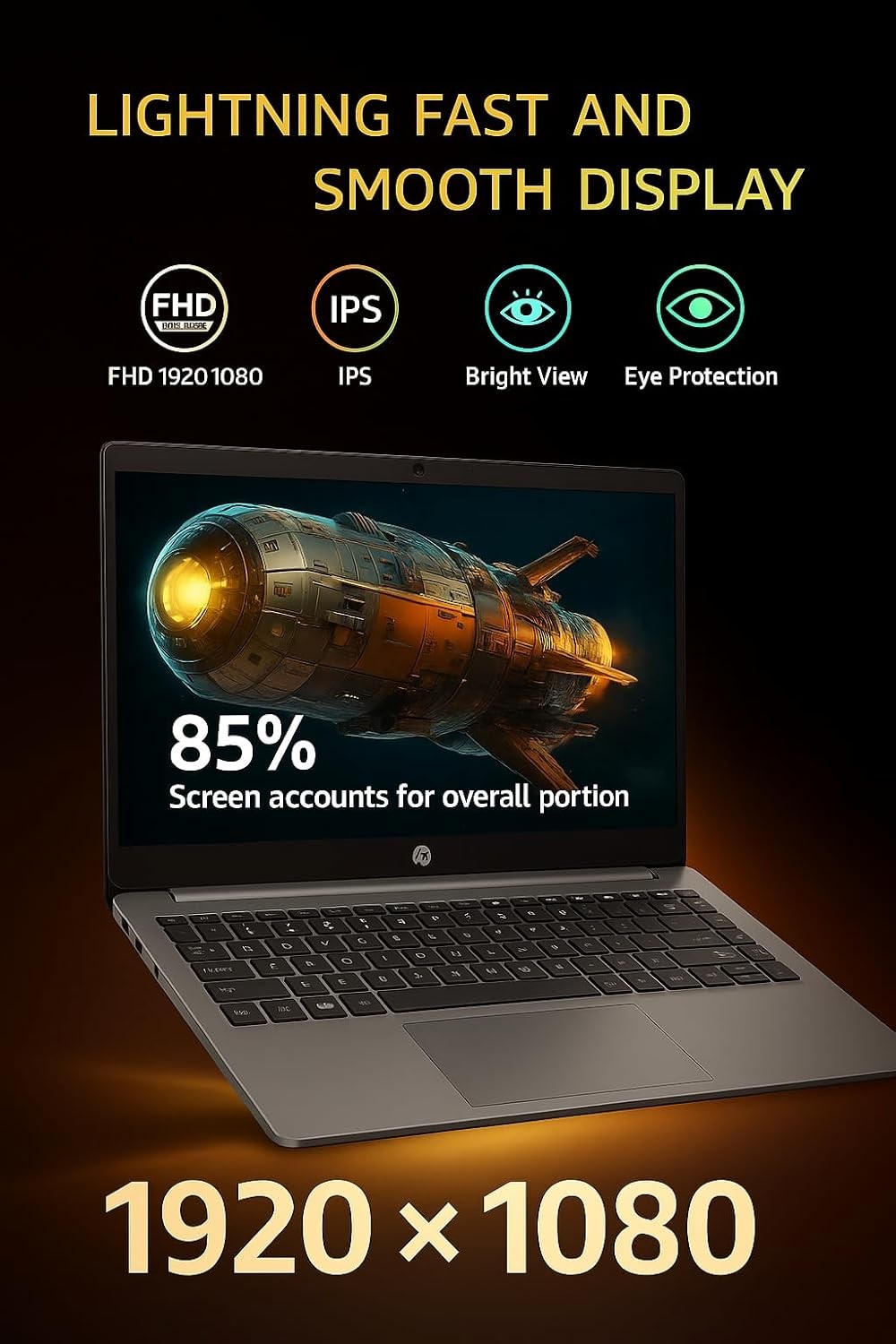 2025 HP 255 G10 Laptop,15.6″ FHD Ryzen 3 7330U,UpTo 64 RAM 2TB SSD Grey