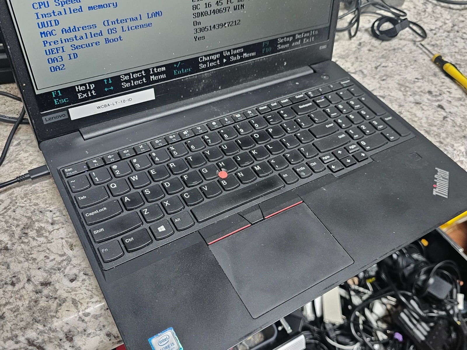 Clean Lenovo ThinkPad E580 15.6″ Laptop | i5-8250U 1.6GHz | 8GB | No HD OS/AC