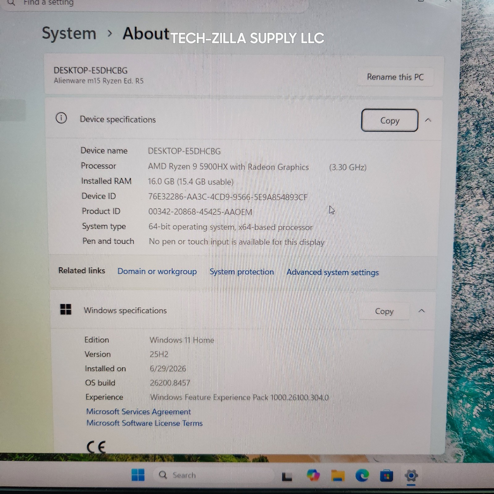 Alienware M15 R5 15.6″ 360Hz – Ryzen 9 5900HX – 16GB RAM – RTX 3070 – 1TB SSD