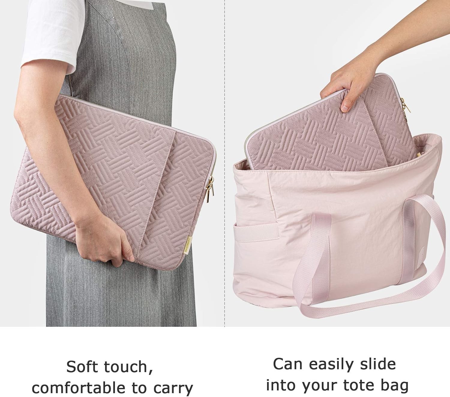 Laptop Sleeve Bag Compatible with MacBook Air M2 Sleeve 13 Inch, Beige Case