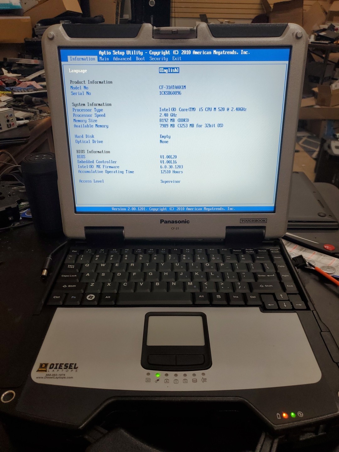 Panasonic Toughbook CF-31 MK-1 i5 520M @ 2.40GHz 8GB 12510HRS Diesel