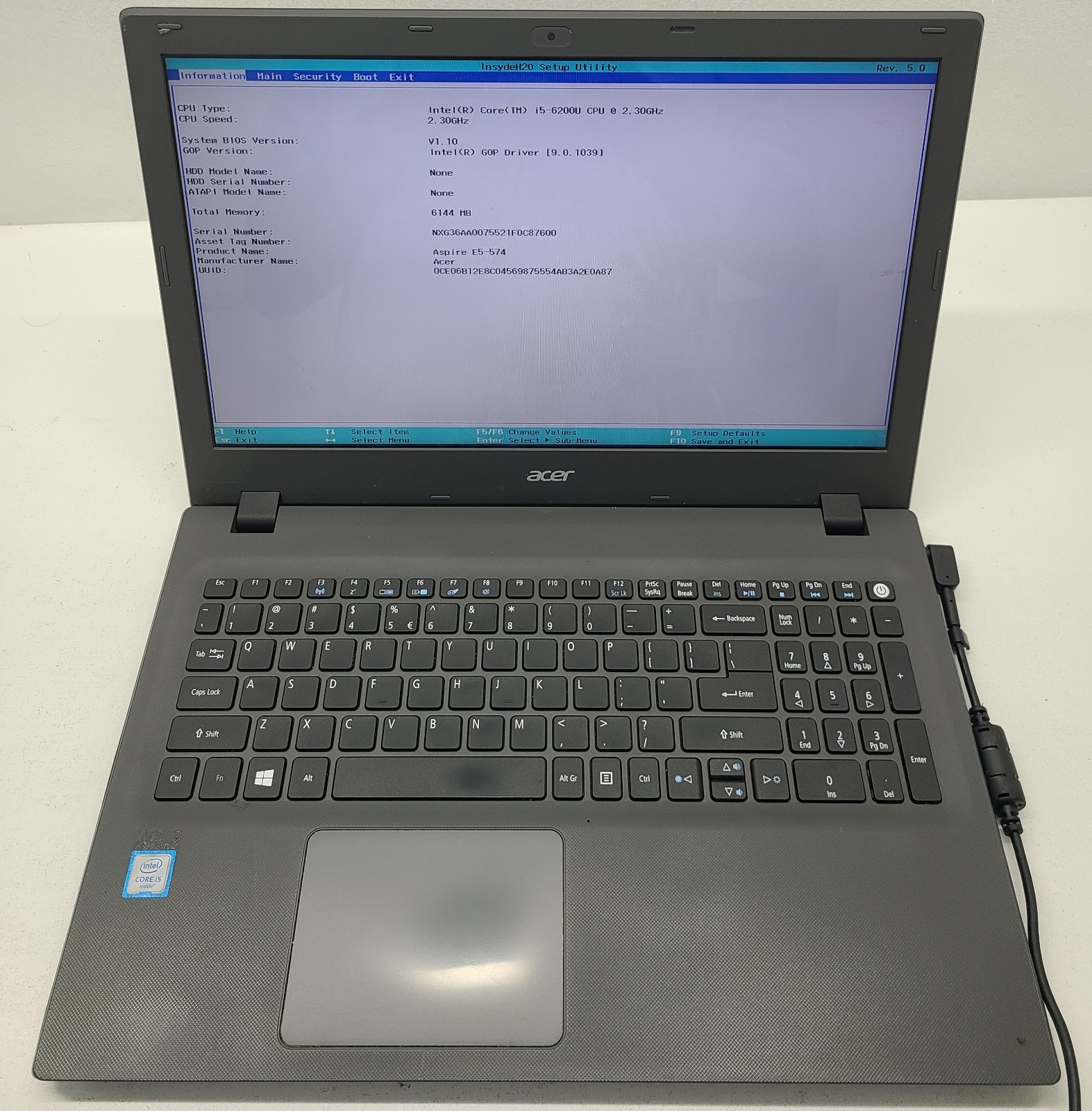 Acer Aspire E5-574-58JM Laptop Intel i5-6200U 6GB RAM NO HD/OS/BATT (FL)