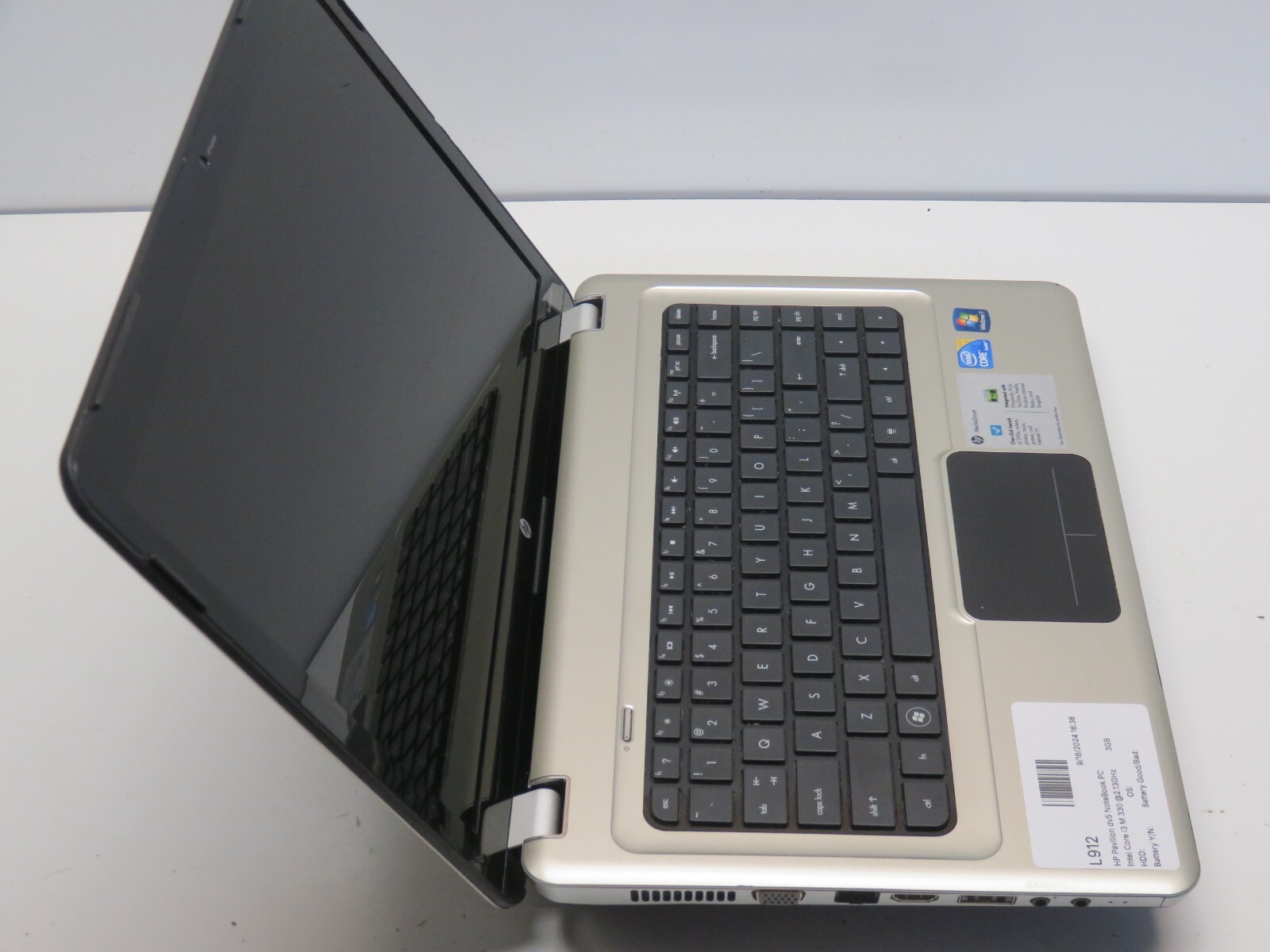 HP Pavilion dv5 Laptop Intel Core i3 M 330 2.13GHz 3GB NO HDD No Batt