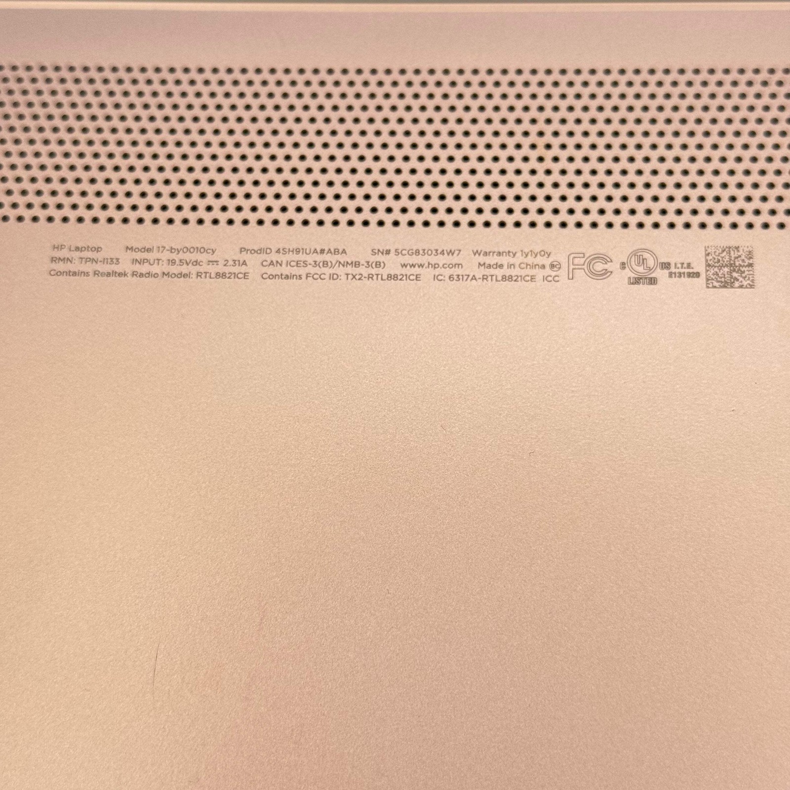 HP 17-by0010cy Laptop 17 Inch i3 8GB 1TB Pink READ