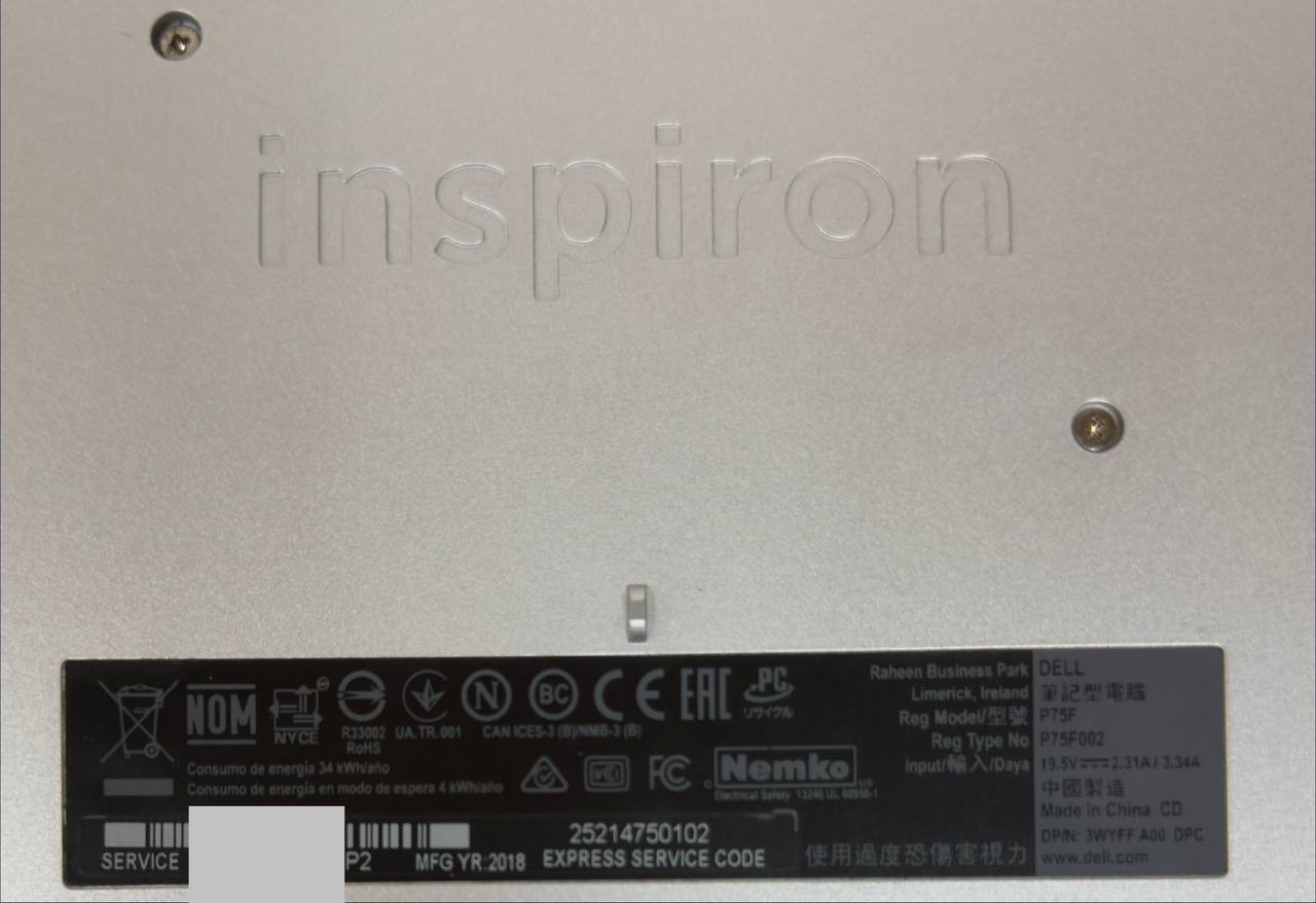 Dell Inspiron 5575 15.6″ TouchScreen Laptop Ryzen 5 2500U 8GB RAM 256GB Win 11