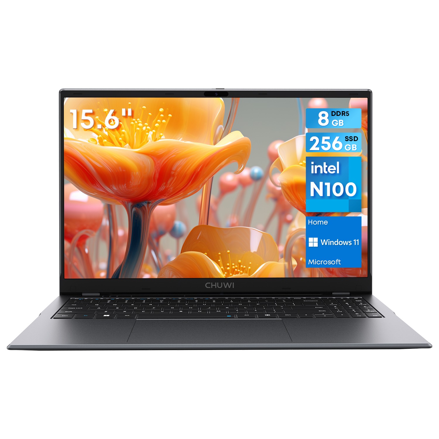 CHUWI GemiBook Plus 15.6” Intel N100 Windows 11 Laptop 8GB LPDDR5 256GB SSD