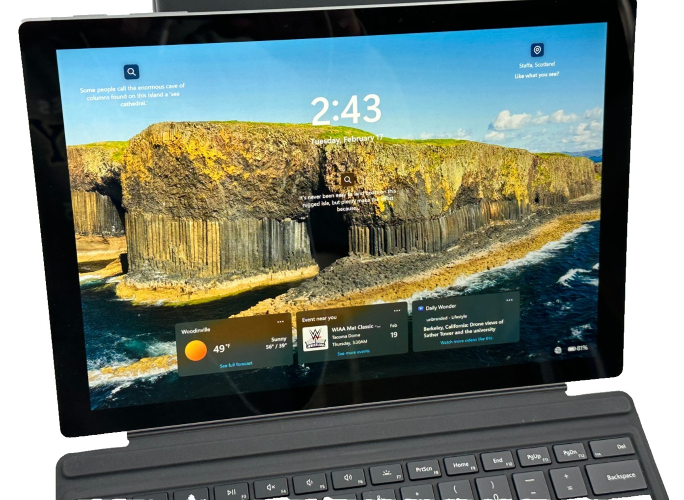 MICROSOFT SURFACE PRO 7 LAPTOP CORE i5-1030g4 @ 1.10Ghz 8GB RAM 238GB SSD (lp659