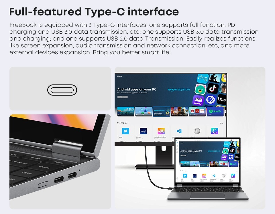 CHUWI FreeBook 13.5″ 2-in-1 Laptop Intel i3-1215U 6C/8T 12GB+512GB Win 11 PC