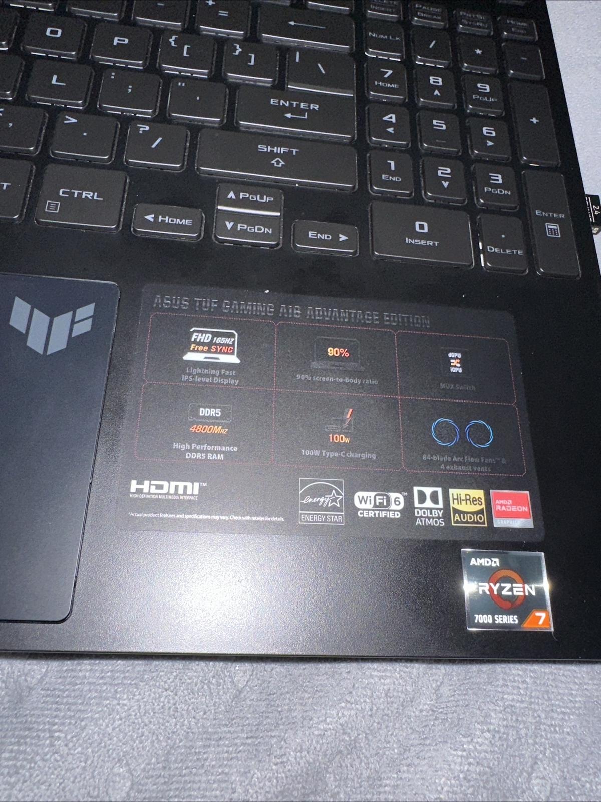 ASUS – TUF Gaming A16 16″ 165Hz Gaming Laptop FHD-AMD Ryzen 7 7735HS with 16G…