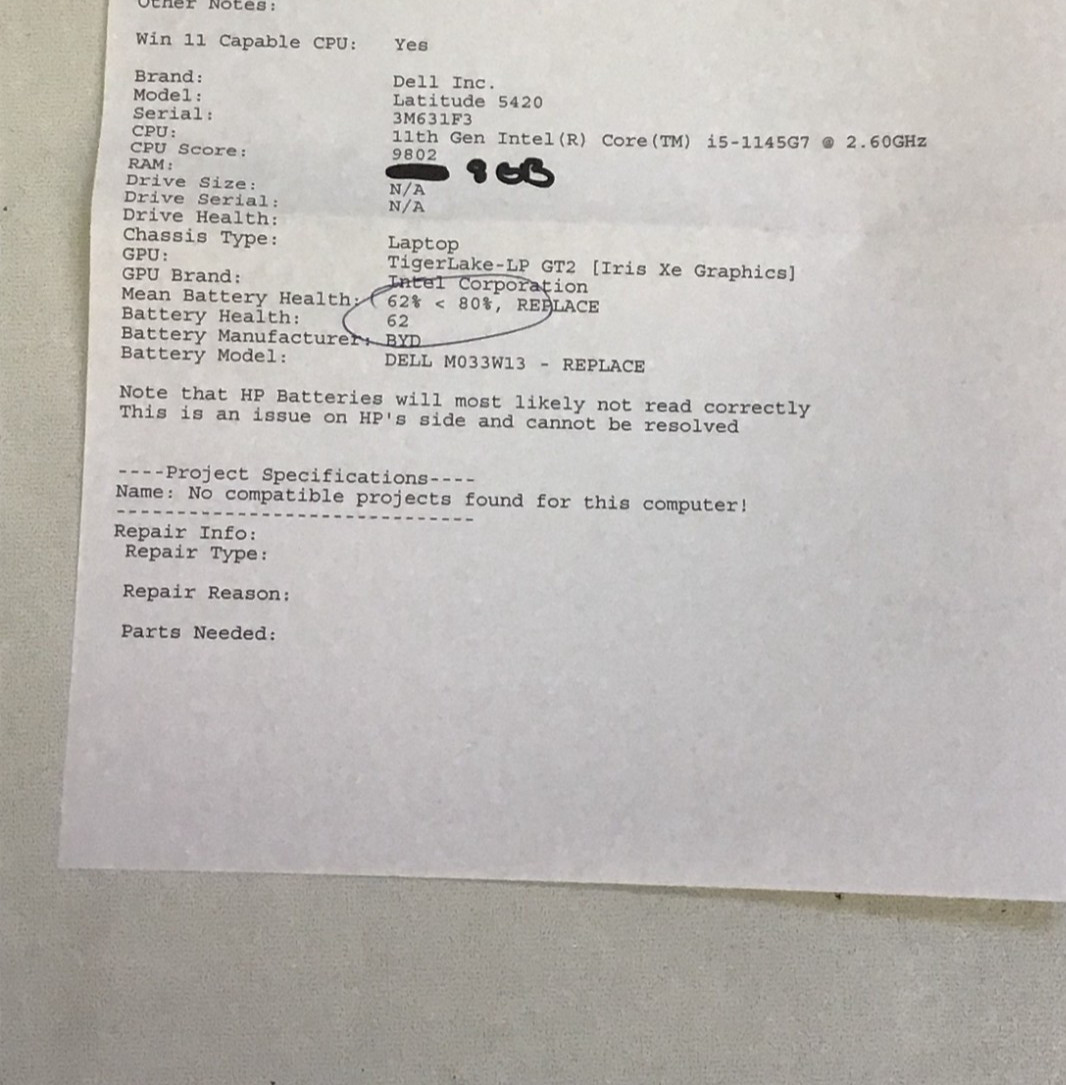 Dell Latitude 5420 i5-1145G7 @2.60GHz | No Drive | 8GB RAM | No OS