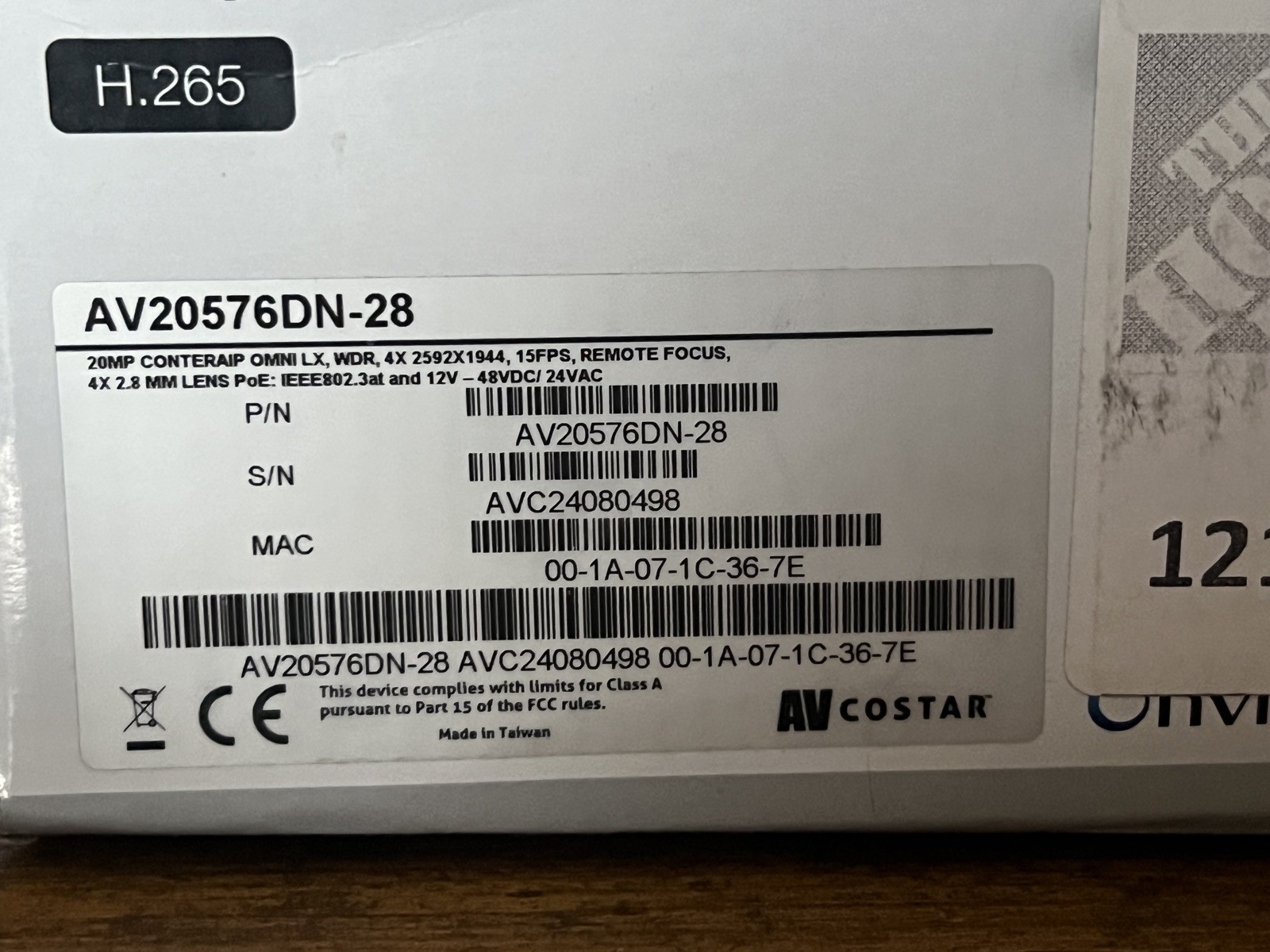 Arecont Vision AV20275DN-28 SurroundVideo 2mp WDR or 20MP H.264 Omni-Direction