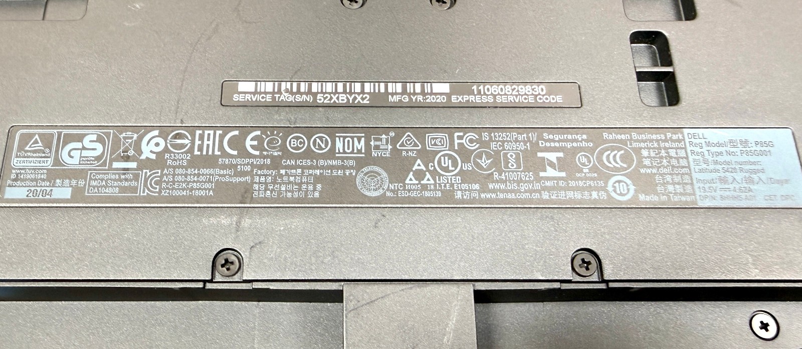 Dell Latitude 5420 Rugged 14″ Touch 1.9GHz Core i7-8650U 32GB RAM NO SSD or OS
