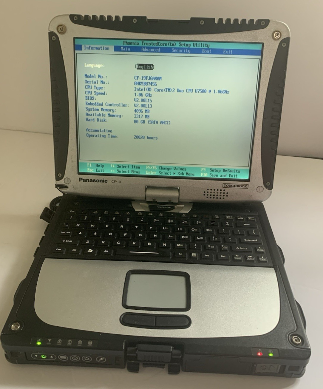 Panasonic Toughbook CF-19 MK2 1.06GH 4gb 80 GB HDD GPS Backlit Rubber Keyboard