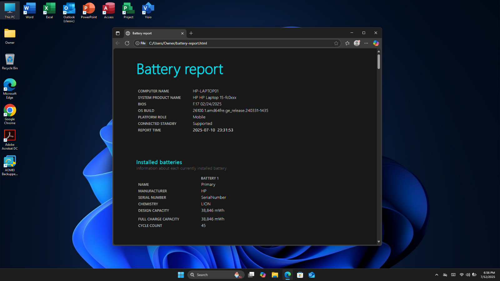 HP Laptop 15.6″ AMD Ryzen5 7520U 8GB Ram 256GB SSD Windows 11 Home