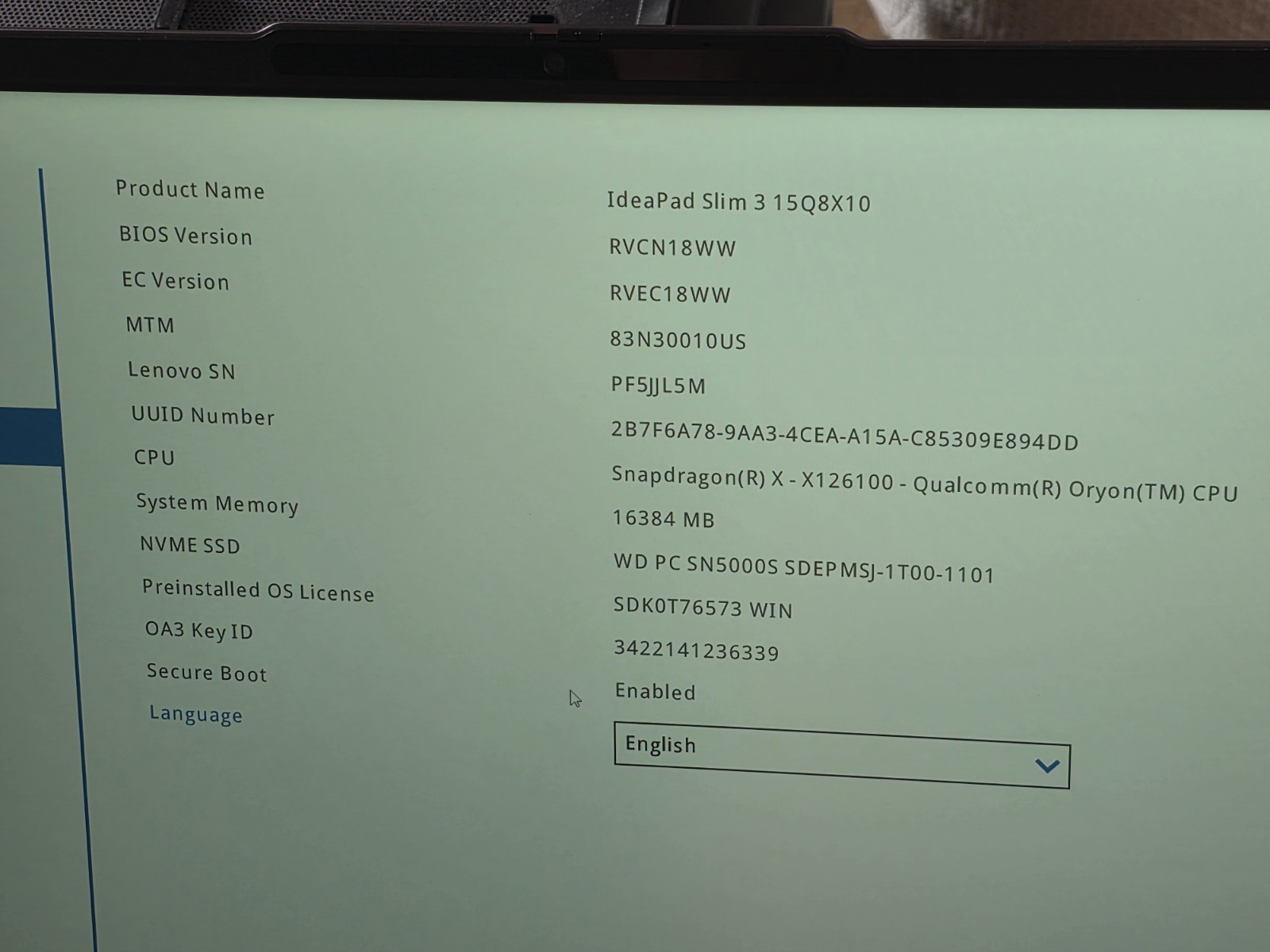 Lenovo IdeaPad Slim 3x 15Q8X10 15.3″ WUXGA Touch Snapdragon X 16GB 1TB SSD W11H