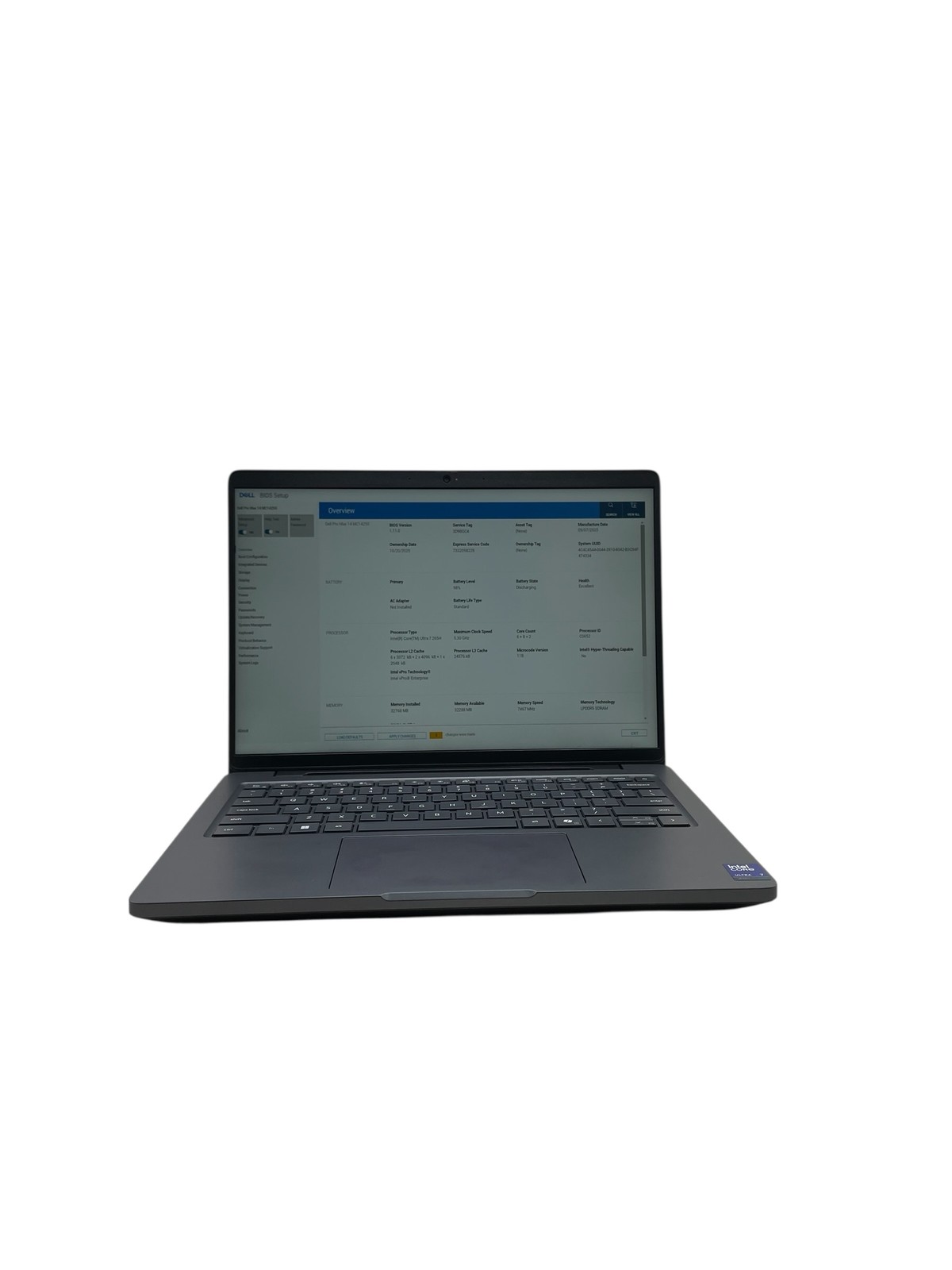 Dell Pro Max 14 – Ultra 7 265H – 32GB – 256GB – Grade C Low Battery Health