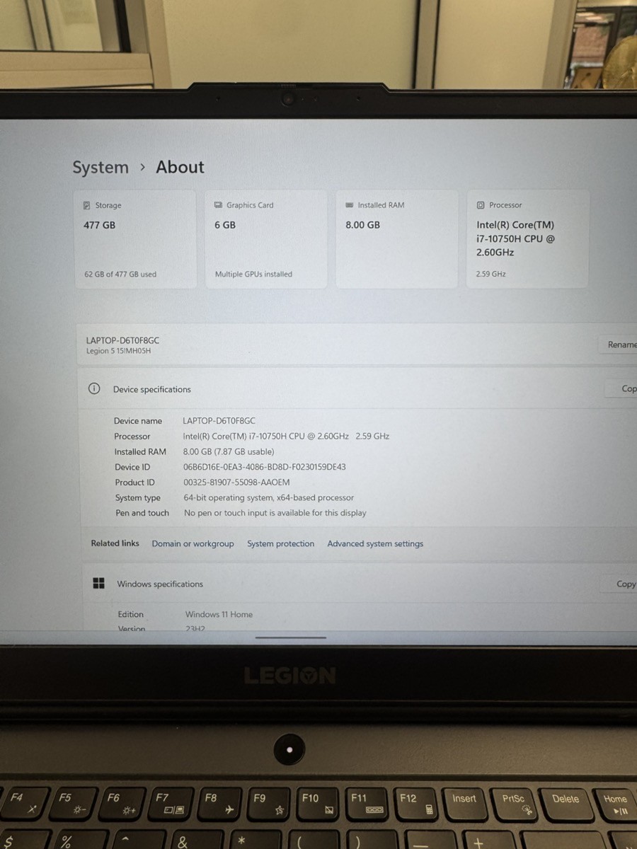 LENOVO LEGION 5 15IMH05H (B04039962)