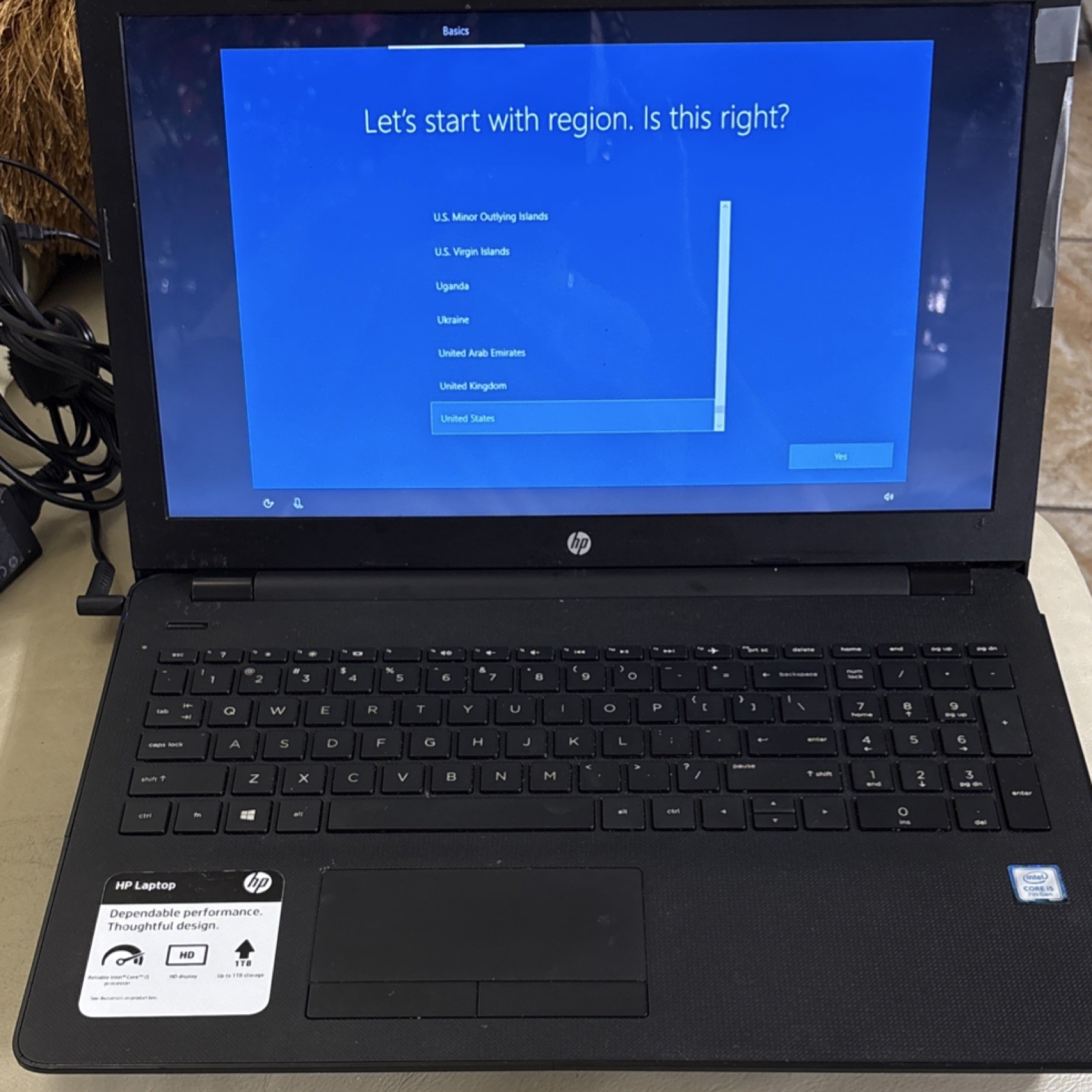 HP Intel Core i5 7th Gen. 15.6″ Black Laptop 1TB HDD HD Display Windows 10