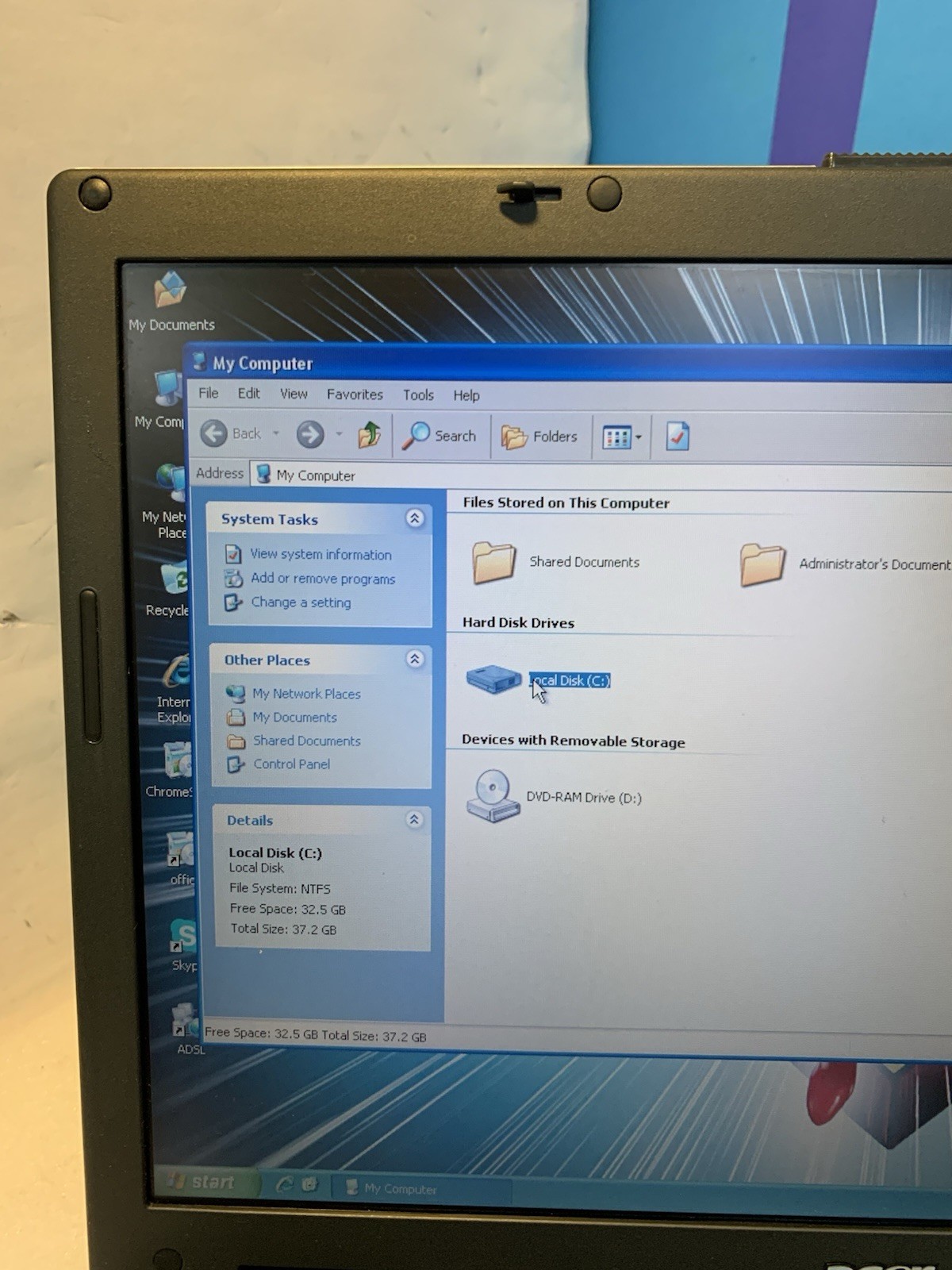 Acer Aspire 3623NWXMi Celeron 1.5GHZ 512MB 40GB laptop Windows XP pro SP3