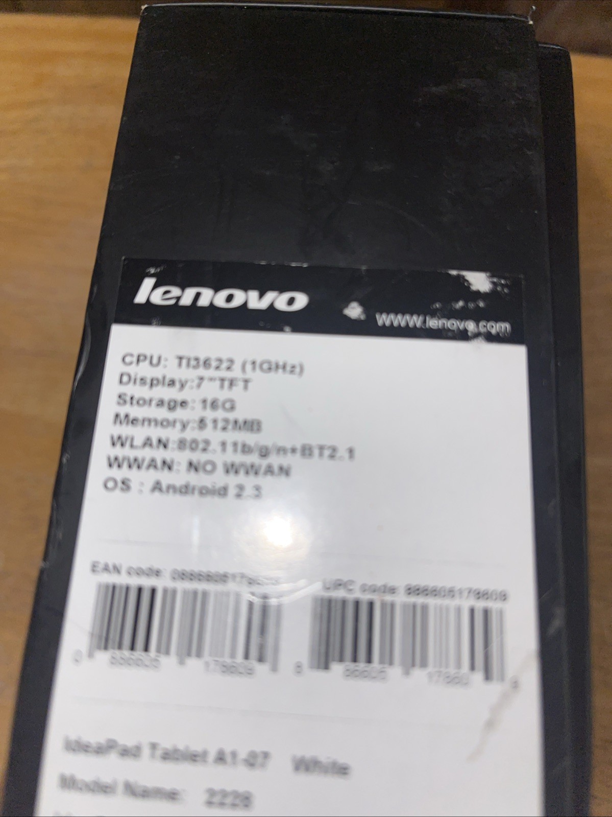 Lenovo IdeaPad A1107 16GB, Wi-Fi, 7in – Black No Charger