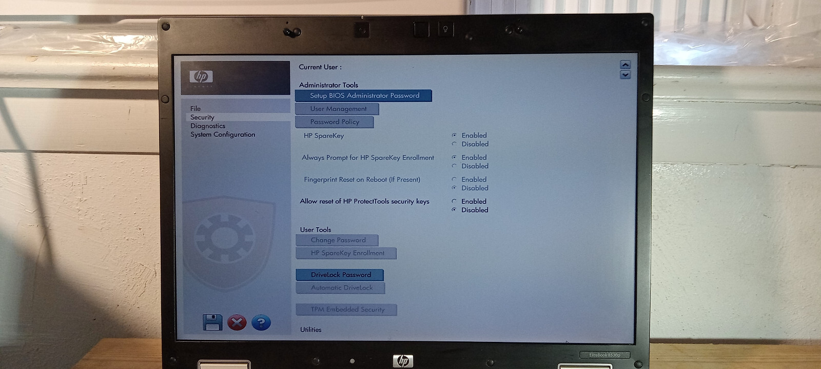 HP Elitebook 8530P, CPU Intel T9400 2.3 GHZ, 480 SSD, 4 GB RAM, Win. 11 Pro