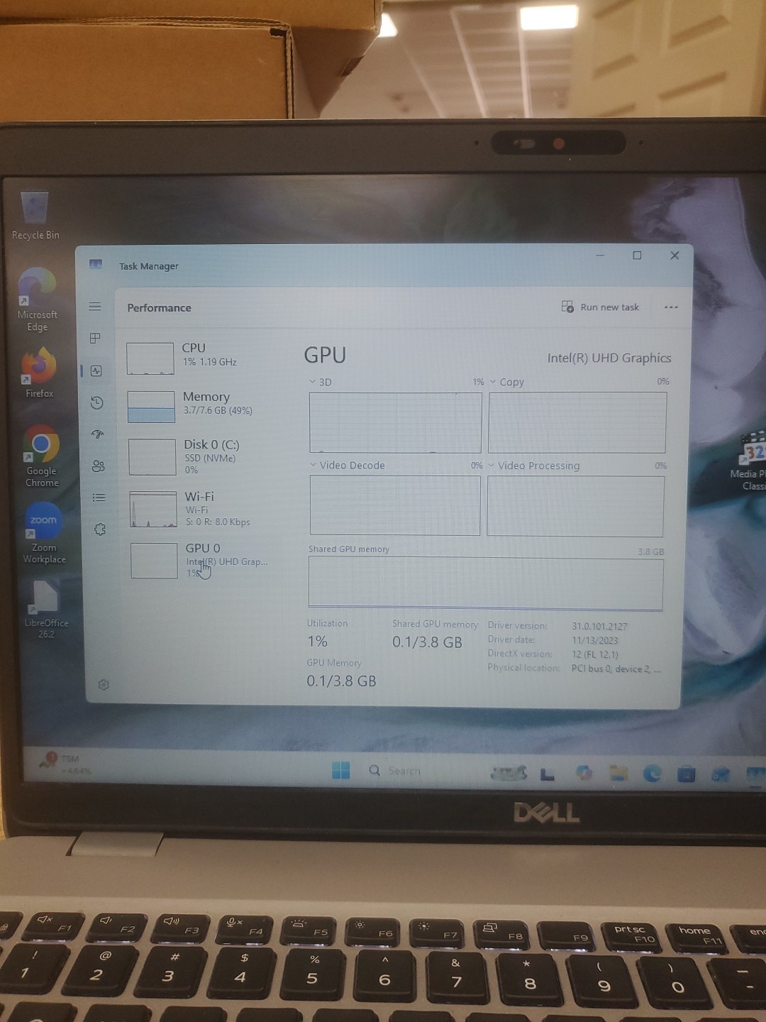 Dell Precision 3550 Laptop – i5-10310U 8GB 256GB SSD 15.6″ 051426-1