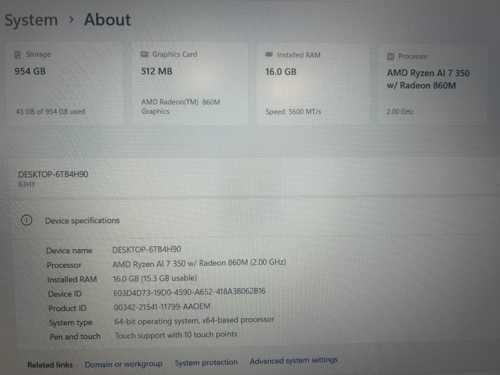 LENOVO IdeaPad Slim 5 AMD Ryzen AI 7 2.00 GHz 16GB RAM 1TB NVMe SSD TOUCH SCREEN