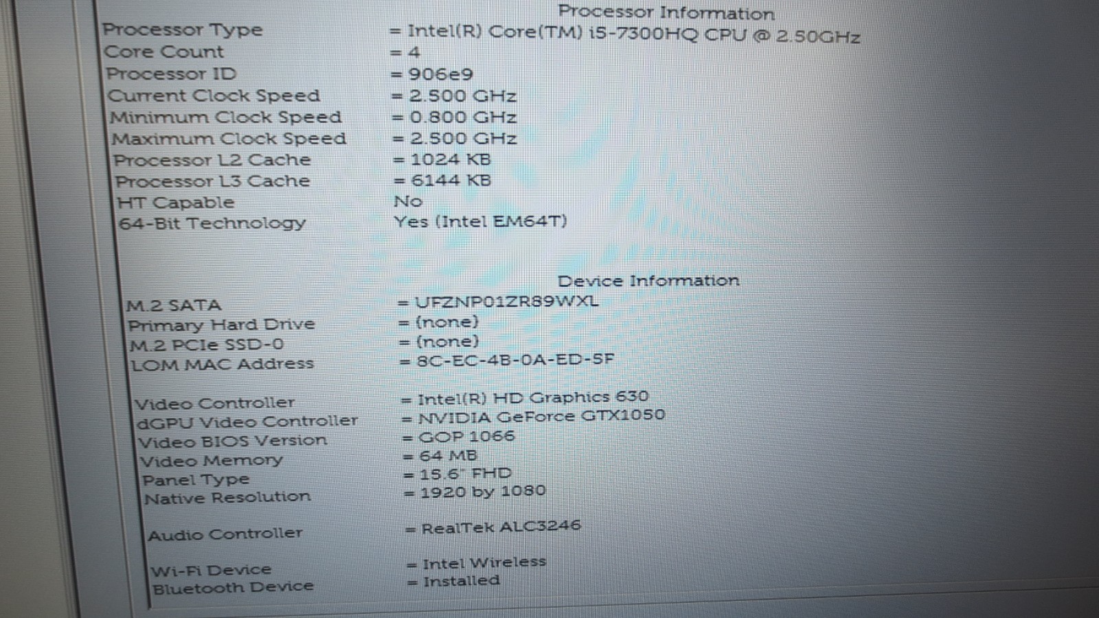 Dell Inspiron 15 Gaming 7567 i5-7300HQ | 8GB RAM | 256GB SSD |GTX1050 | WIN 10