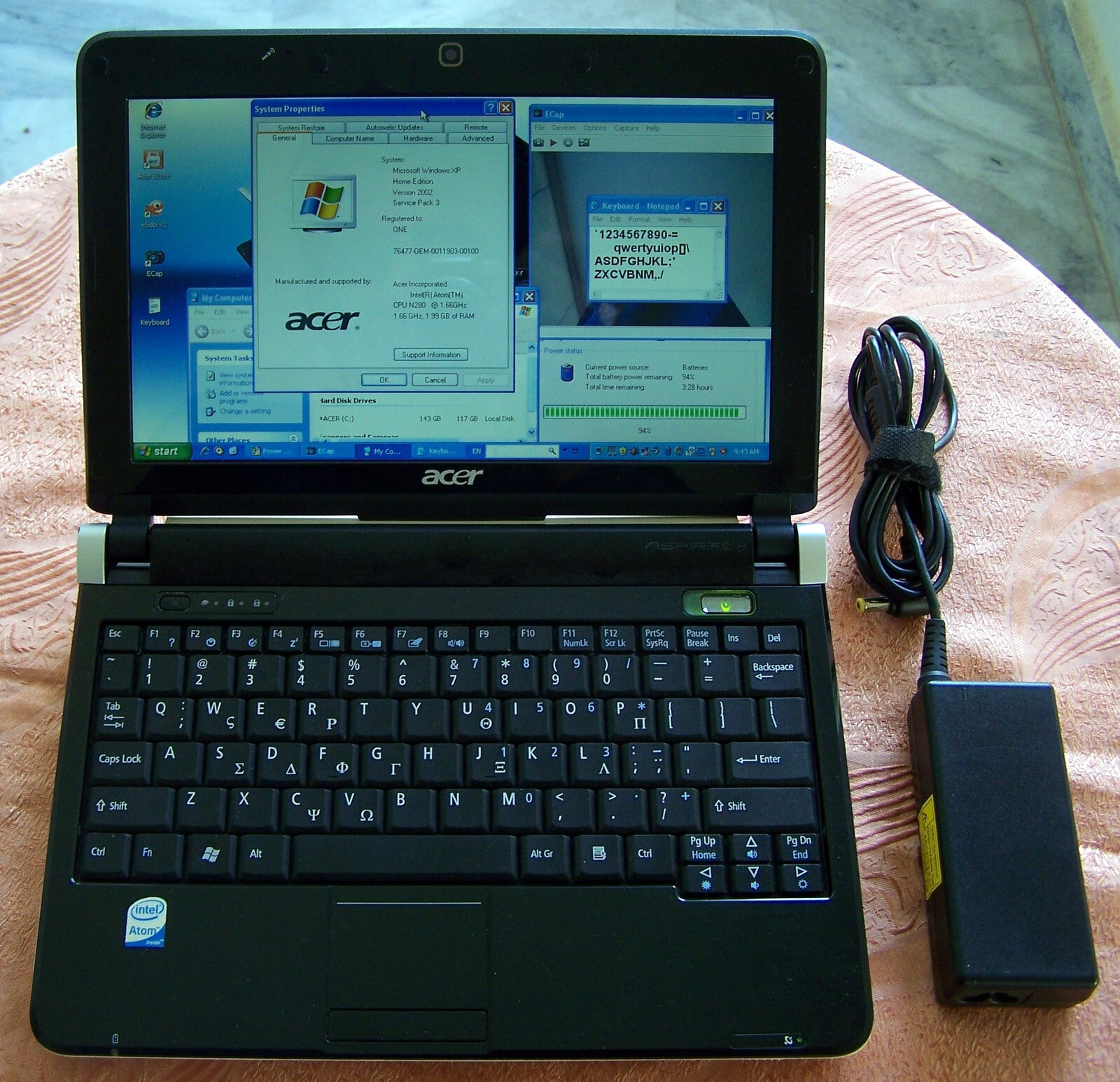 Acer Aspire One kav10 (D150), Intel N280 1.66GHz, 2GB, 160GB, Win XP, 10.1″