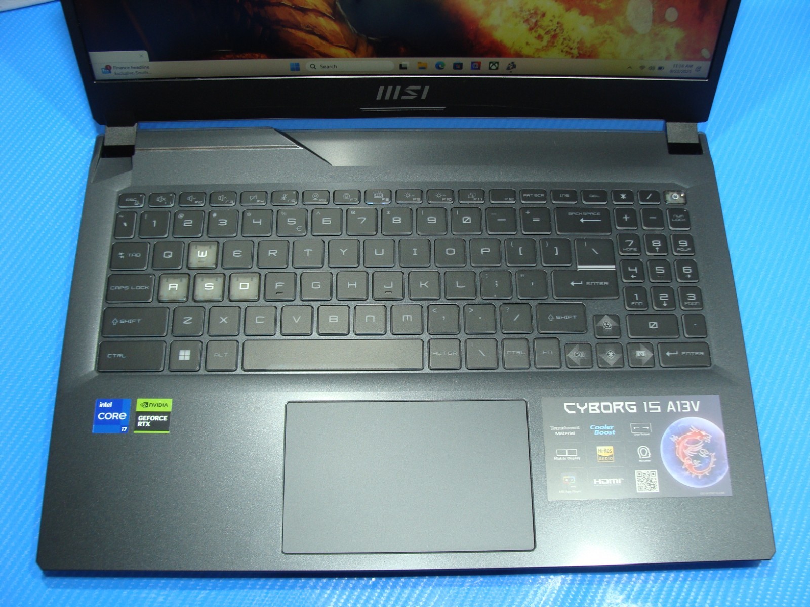MSI Cyborg 15 A13 15.6” FHD 144hz i7-13620H 2.4GHz 16GB 512GB RTX4050 Batt 81%