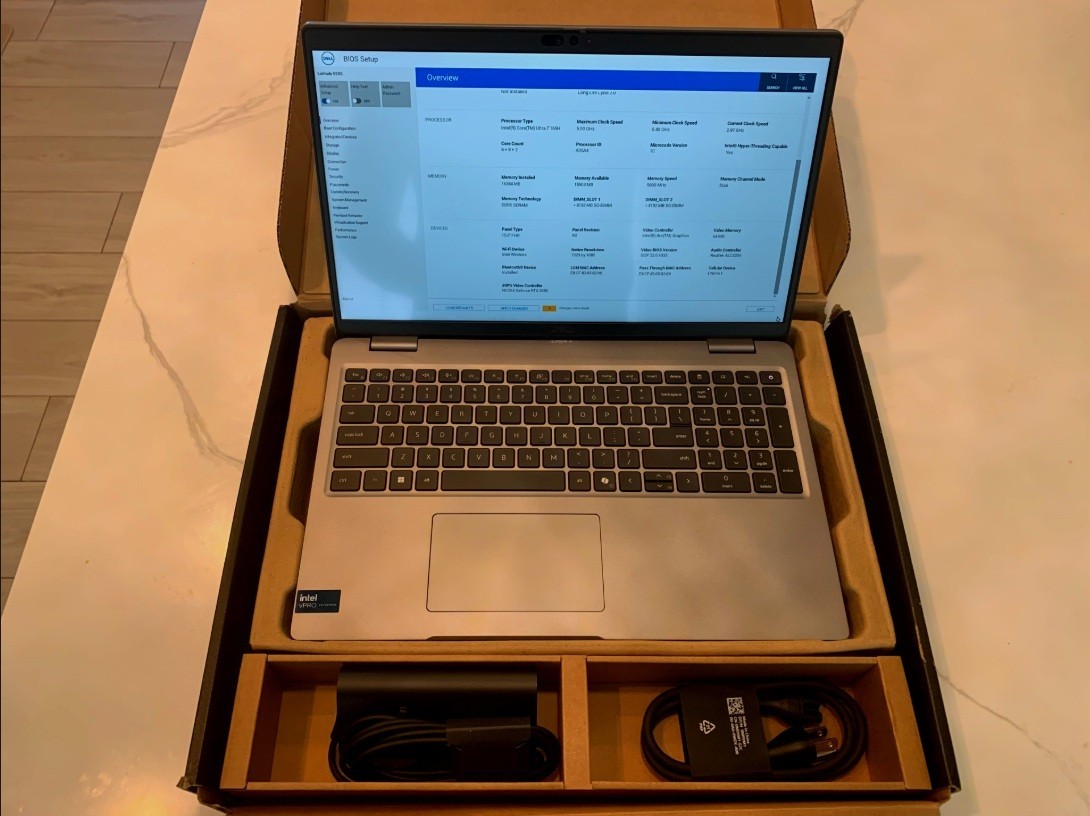 DELL LATITUDE 5550 INTEL CORE ULTRA 7 165H 16GB DDR5 512GB NO OS INSTALLED!!!