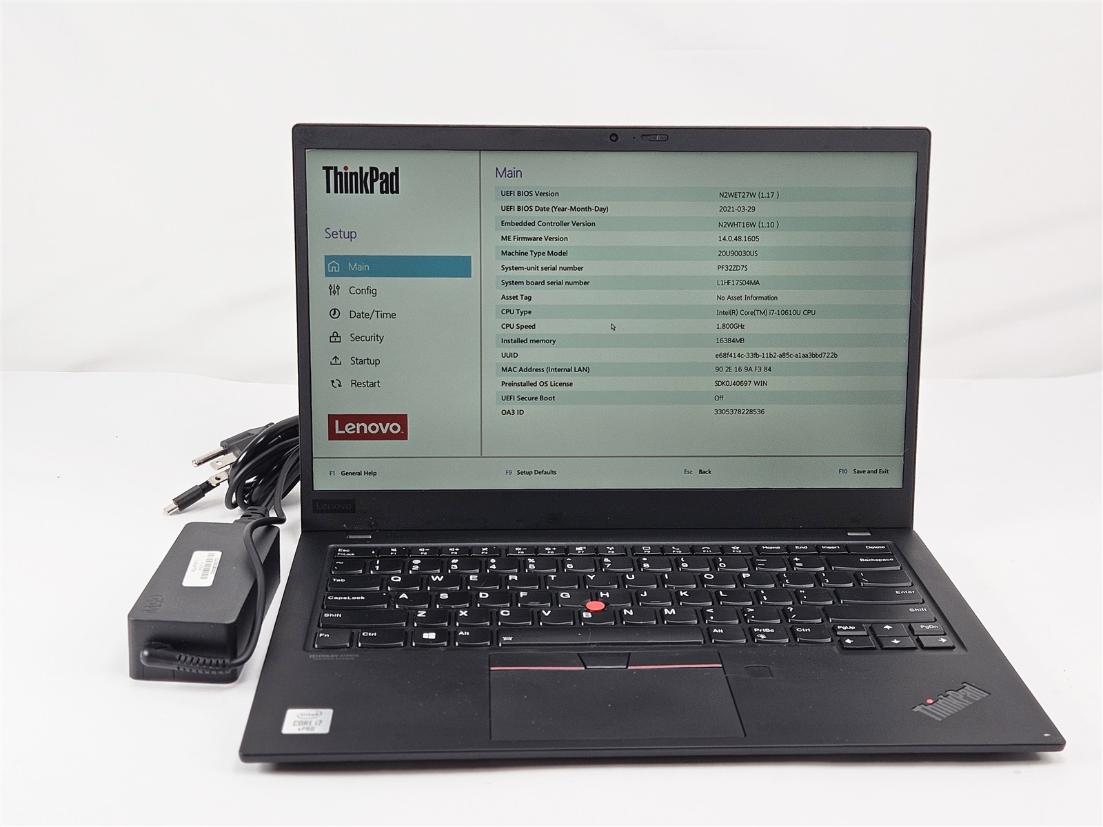 Lenovo ThinkPad X1 Carbon Gen 8 Intel Core i7-10610U 16GB 512GB SSD 14″ UHD