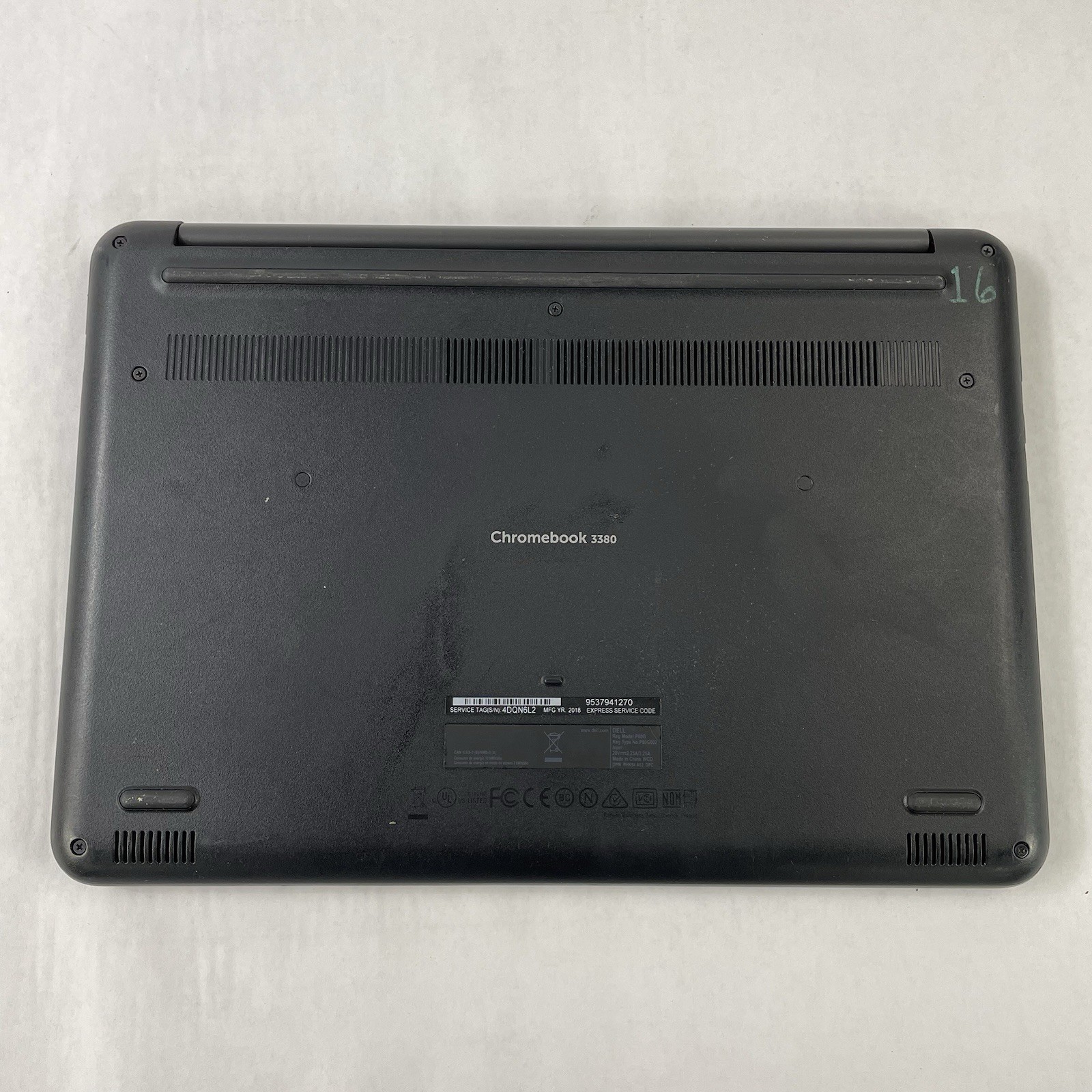 Dell Chromebook 3380 13″ Celeron 3855U 1.60 GHz 4 GB RAM 16 GB HDD No AC