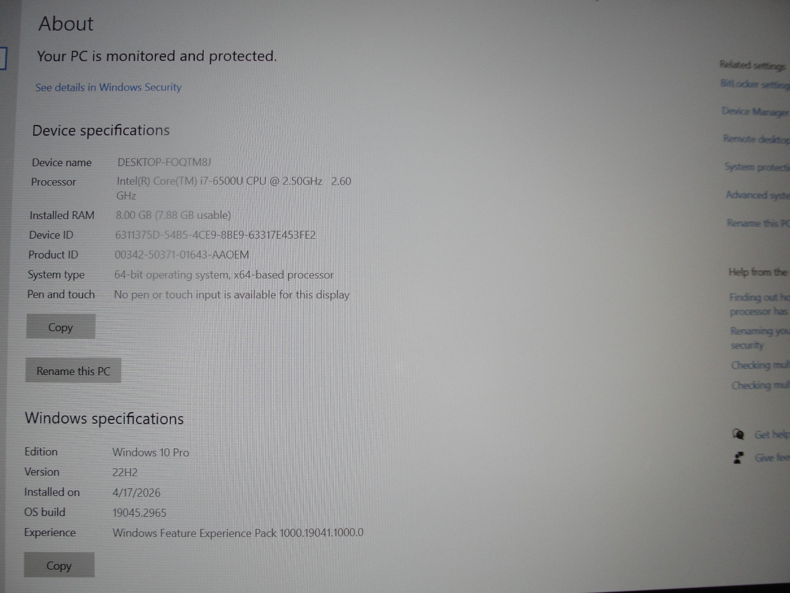 Lenovo ThinkPad E560 15.6″FHD Intel Core i7-6500U 2.5GHz 8GB RAM 128GB SSD +P/A