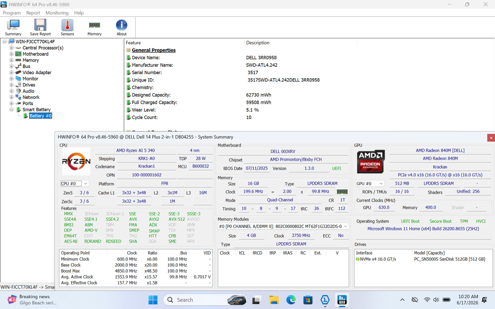 Dell 14 Plus 2-in-1 Ryzen AI 5 340 16GB 512GB SSD Touch W11 Grade C