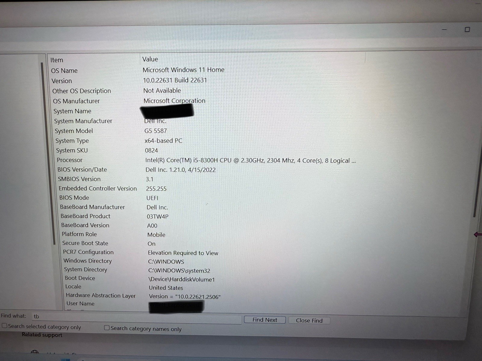 Dell G5 5587 Intel Core I5-8300H 2.30GHz Laptop, 256GB, 32GB RAM