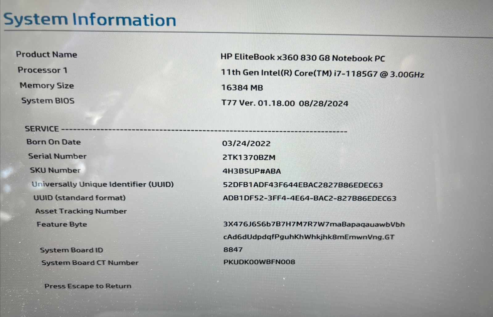 HP Elitebook X360 830 G8 Core I7 -1145G7 2.6GHz 16GB RAM 256GB 13.3” *** NO OS