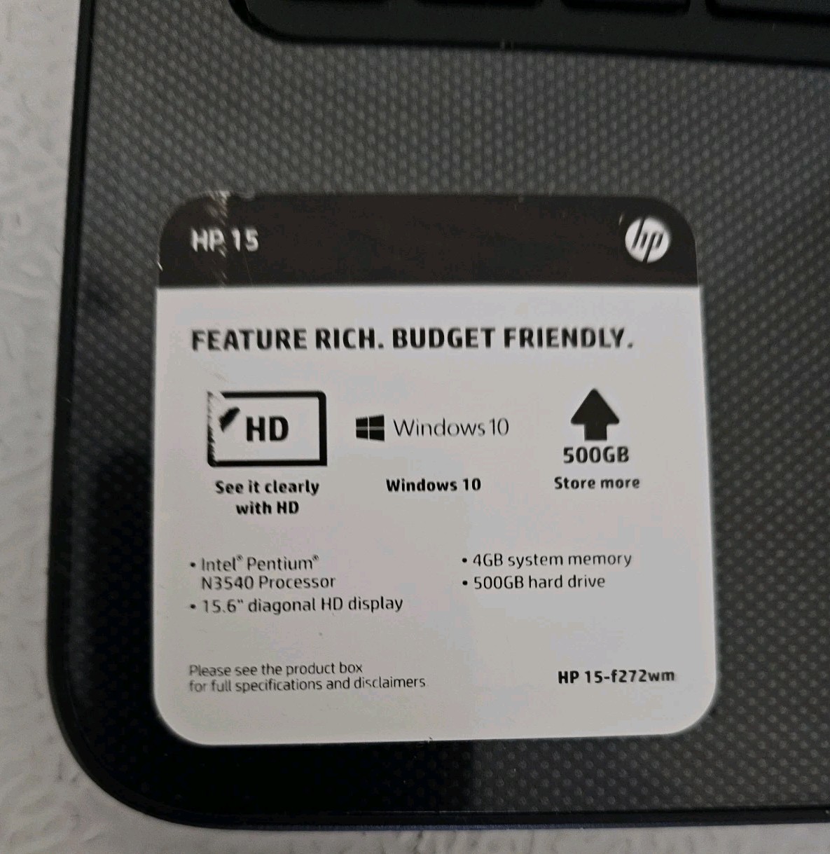 HP Intel Pentium 15-1271WM Laptop 4GB Ram 500GB Hard Drive – FOR PARTS OR REPAIR