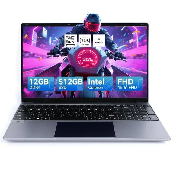 15.6 inch Laptop Computer Intel Quad-Core Processors 12GB RAM ＆ 512GB SSD