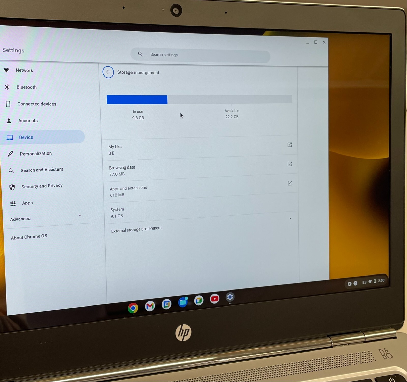 Used HP Chromebook 13 G1 Laptop Intel m7-6Y75 1.20GHz / 16GB RAM / 32GB SSD NT