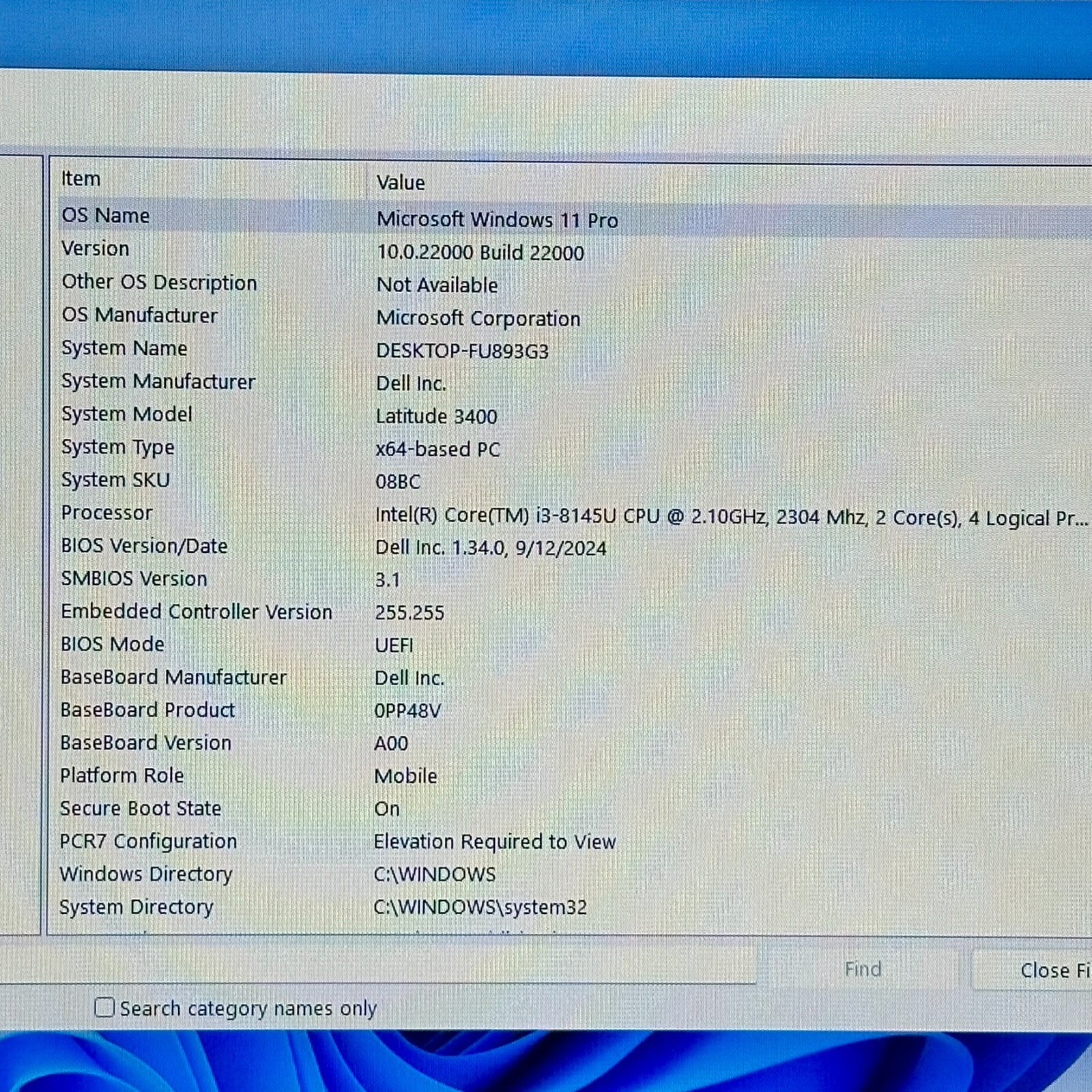 14″ Dell Latitude 3400 Laptop Intel Core i3-8145U 8GB Ram 256Gb SSD Win11 Pro