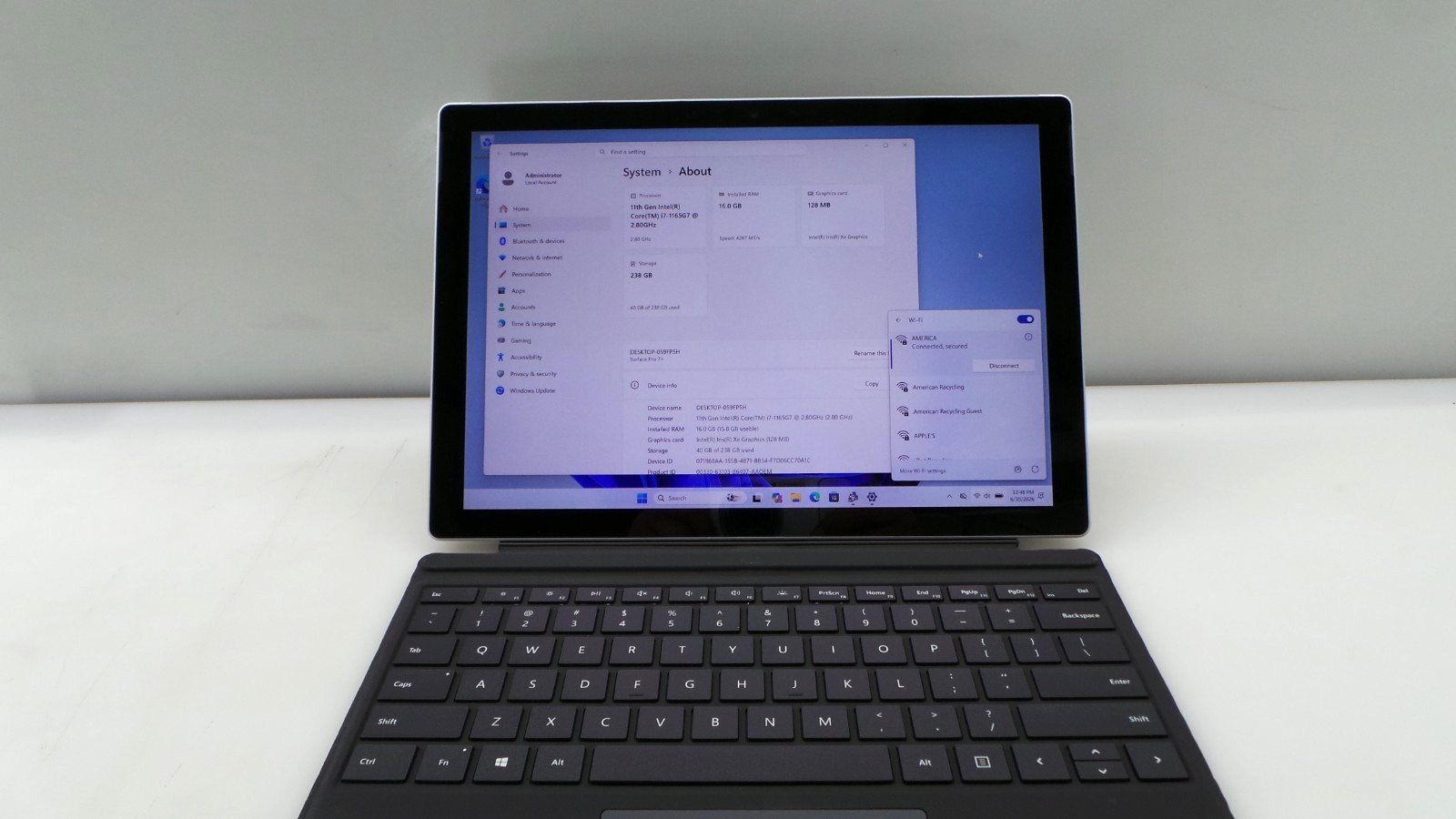 Microsoft Surface Pro 7+ 12.3″ i7-1165G7 2.80GHz 16GB RAM 256GB SSD | WIN 11 PRO