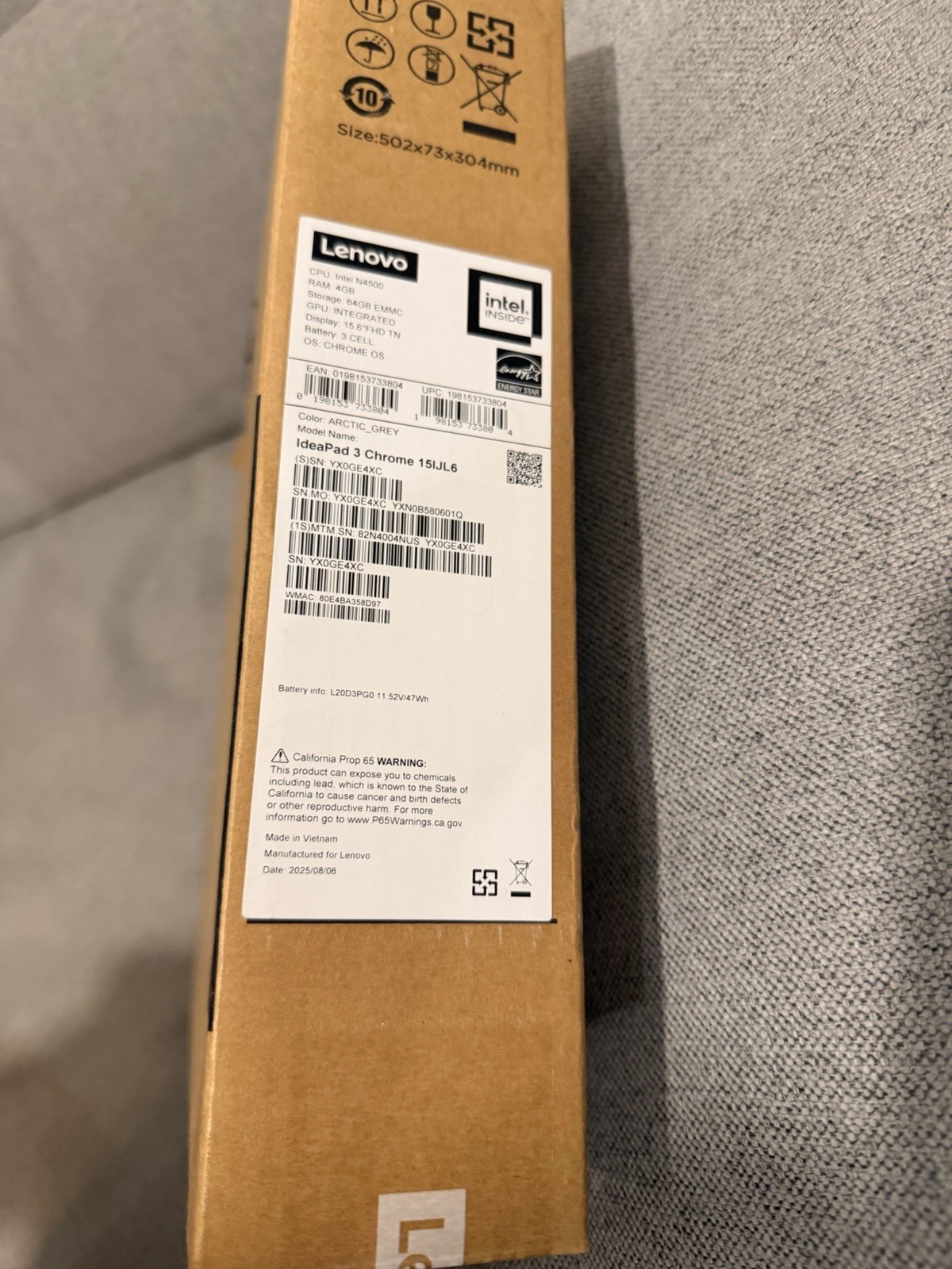Lenovo IdeaPad 3 15IJL6 15.6″ FHD Celeron N500 4GB 64GB eMMC Chrome OS