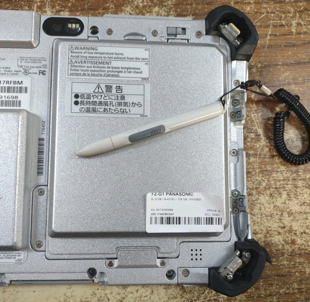 Panasonic Toughpad FZ-G1 Rugged Tablet W/ i5-4310U, 8GB, 128GB, STYLUS.