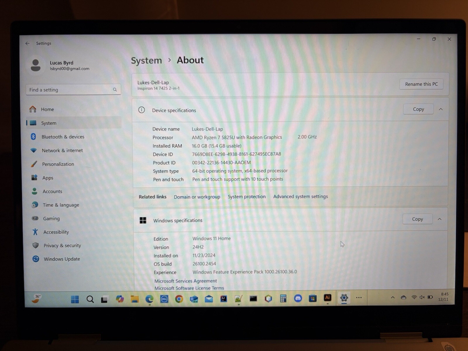 Dell Inspiron 14 7425 2-in-1 Touchscreen Laptop