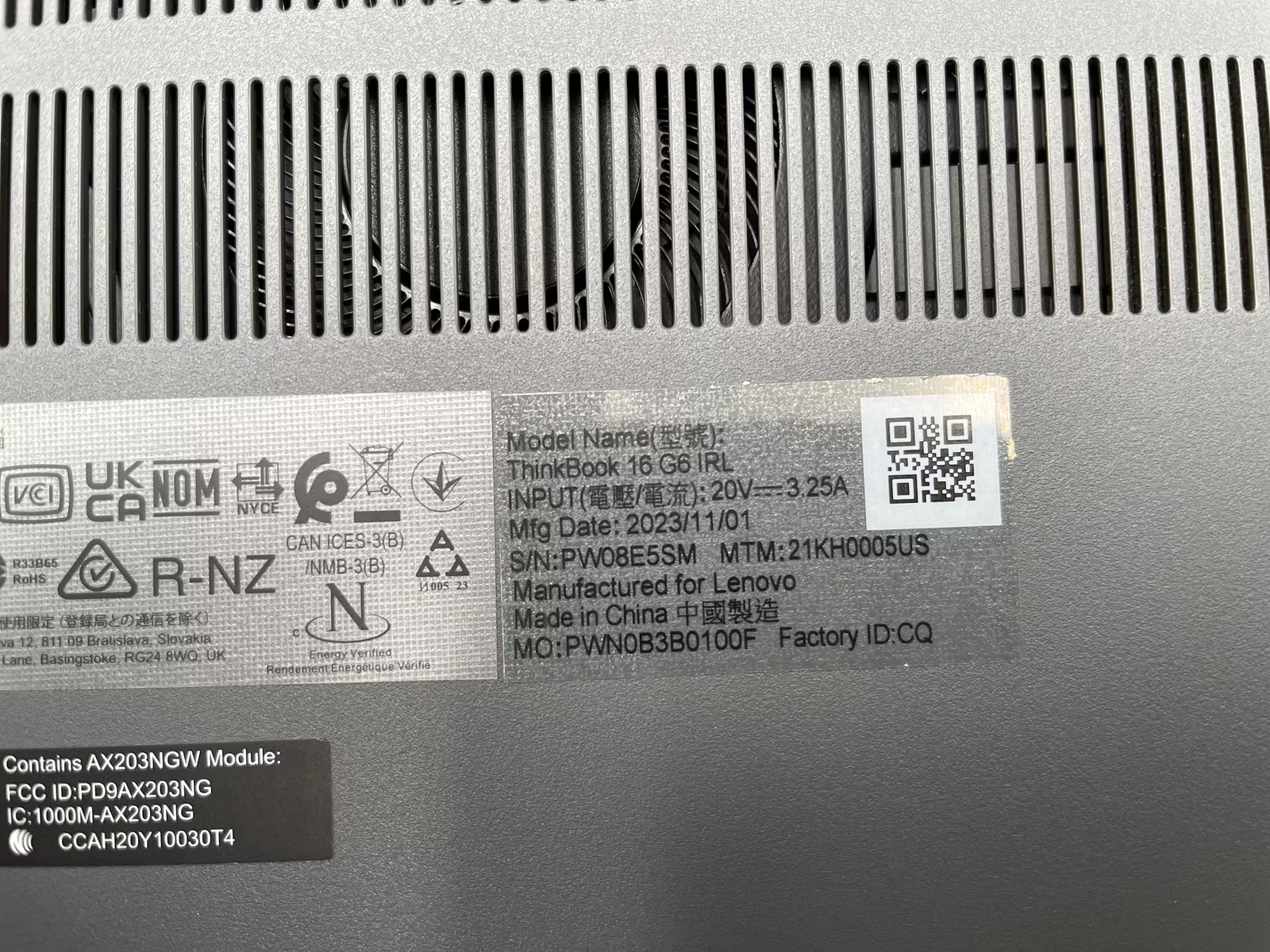 Lenovo ThinkBook 16 G6 IRL Used 16″ (i5-1335U-16GB-256 GB NVMe)