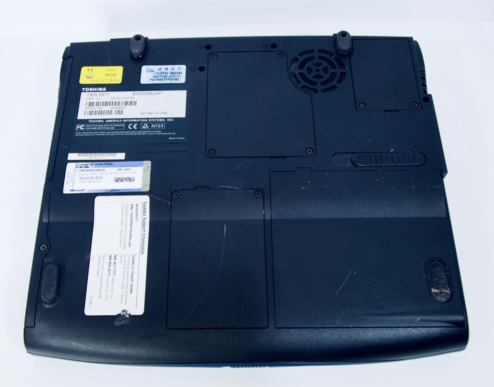 Toshiba Satellite 1905-S277 Vintage Laptop For Parts Untested
