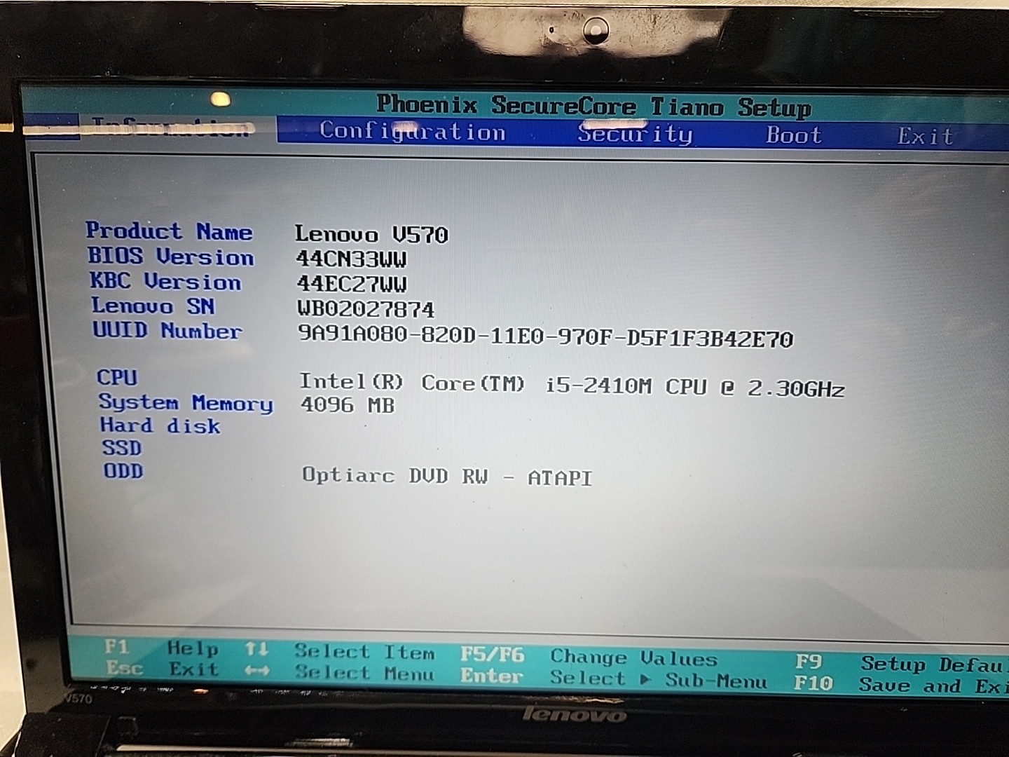 Lenovo V570-1066 Laptop Intel I5-2410M 4GB Ram NO HD/OS (FL)