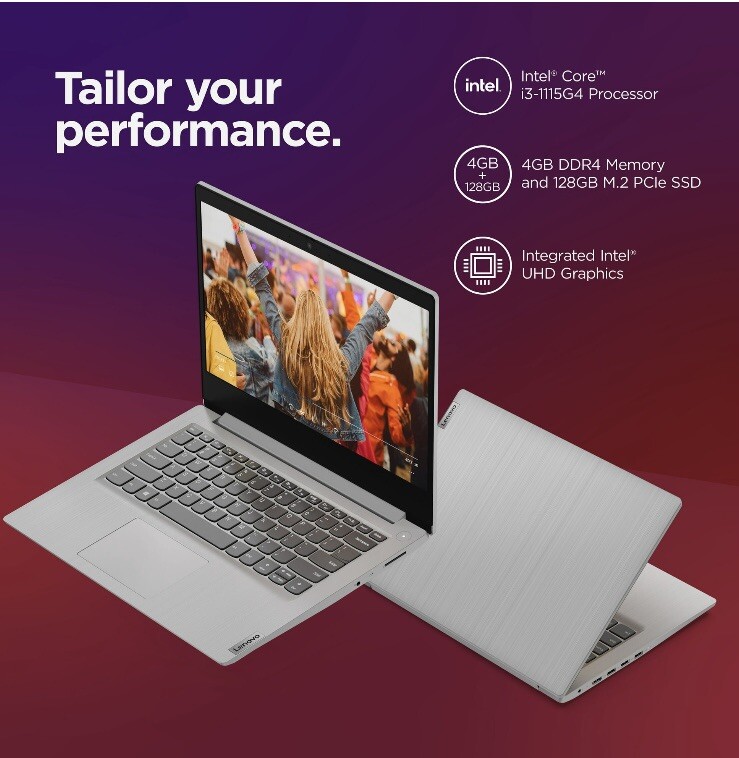 Lenovo Ideapad 3i 14” FHD Laptop, 128GB SSD, Windows 11 in S Mode, Platinum Grey